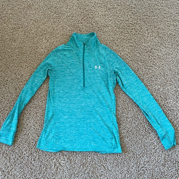Under Armour Teal Long Sleeve Quarter-Zip Pullover - Picture 1 of 5